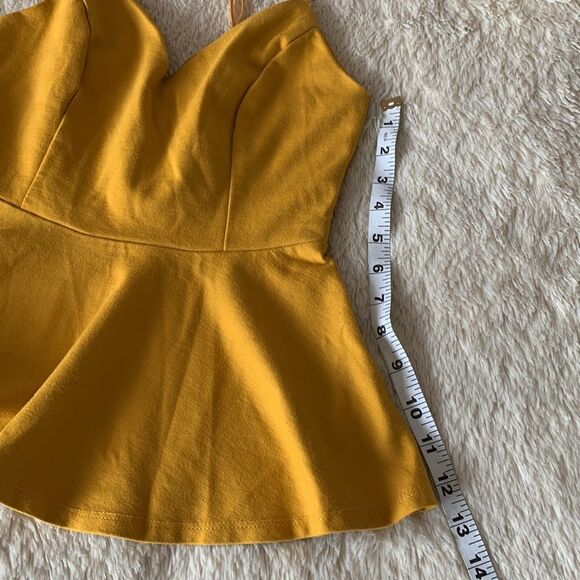 Mikey and Joey Yellow-Gold spaghetti strap ruffle tank top - Picture 14 of 16